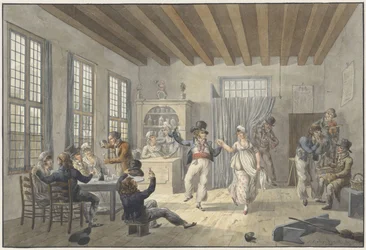 Vrolijk gezelschap in een herberg