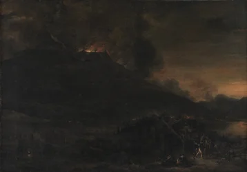 Vesuvius uitbarsting bij zonsondergang