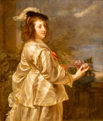 Jonge vrouw in een zijden jurk