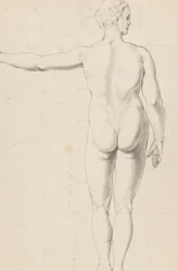 Naaktstudies van vrouw en man, op de rug gezien