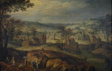 Landschap met dorp