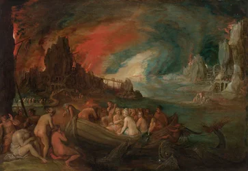 Charon die zielen over de Styx brengt
