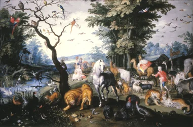 De dieren die de ark van Noach binnengaan