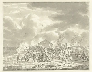 De overstroming van de Diemerzeedijk bij Amsterdam, 1776
