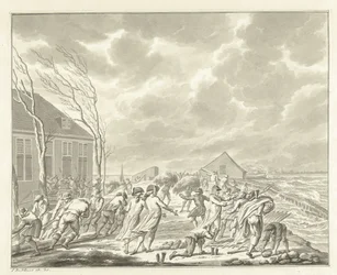 De overstroming van de Diemerzeedijk bij Amsterdam, 1776