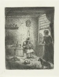 Interieur met lezende man