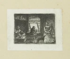 Interieur van een prentatelier
