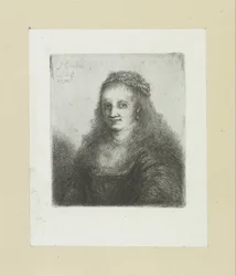 Vrouw met een parelsnoer in het haar