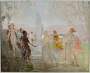 Schets voor het schilderij „Optocht rond het standbeeld van Venus van Milo“