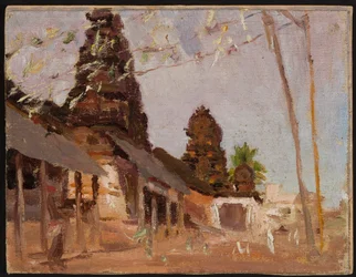 Straat in de stad - studie. Van een reis naar India