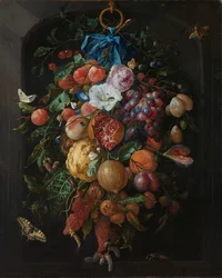 Festoen van fruit en bloemen