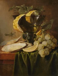 Stilleven met een glas en oesters, ca. 1640