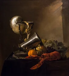 Stilleven met Nautiluskop en kreeft
