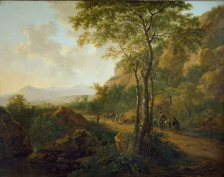 Italiaans Landschap met Muilezeldrijvers, ca. 1629-1652