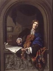 Portret van een Man die Viool Speelt