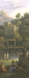 Figuren in een klassiek landschap