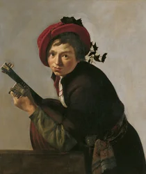 Man speelt theorbe