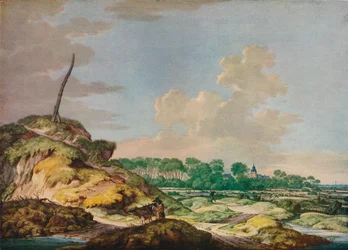 Landschap met jager en verre uitzicht op Middleburg
