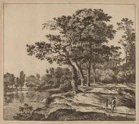 Landschap met vier bomen