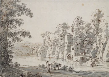De watermolen bij de doorwaadbare plaats