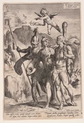 Minerva en Cupido leiden Hercules en Scipio naar het Pad der Deugd