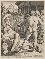 Het gevecht tussen Odysseus en Irus