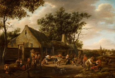 Boeren dansen bij een herberg, ca. 1646-8