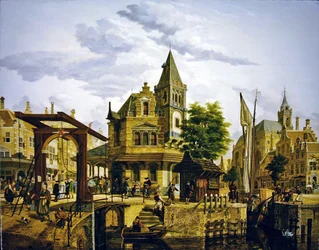 Een Nederlandse straat langs een kanaal