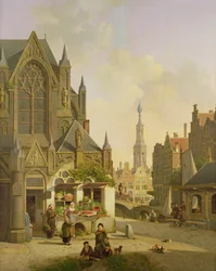 Groentekraam in een Nederlandse stad
