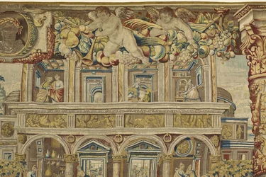 (detail) van het paleis en muzikale engel uit Vertumnus en Pomona, ca. 1630