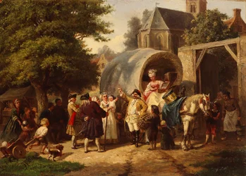 De reizende koopman (olieverf op paneel)