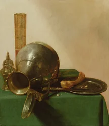Stilleven met een omgevallen kruik