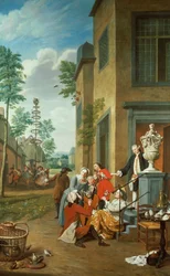 Dorpelingen die Feestvieren (een van een serie van vier)