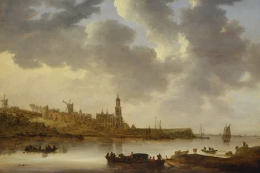 Een Uitzicht over de Rijn bij Rhenen