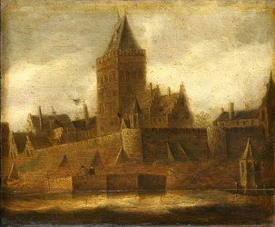 Gezicht op het Valkhof in Nijmegen, ca.1650 (olieverf op paneel)