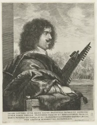Portret van de componist en luitspeler Jacques Gaultier, 1631-1635
