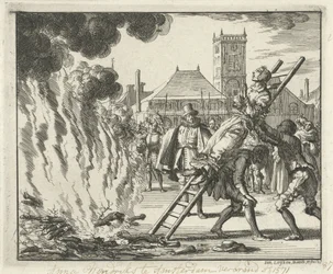 Anneken Hendriks, gebonden op een ladder, verbrand in Amsterdam, 1571, 1685