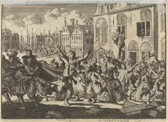 Oproer te Enkhuizen waarbij de huizen van vice-admiraals Kwast en Turk worden vernield, 1635
