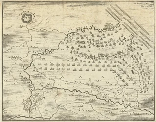 Plattegrond van de Slag bij Landen