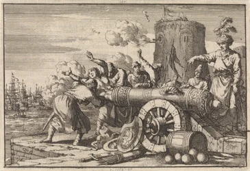 Tijdens het Franse bombardement op Algiers wordt de Franse consul door de Algerijnen in een kanon geladen en gedood, 1683