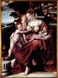 Allegorie van Liefdadigheid (Vrouw voedt meerdere baby