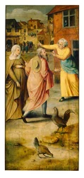 Maria en Jozef vinden geen onderdak in Bethlehem