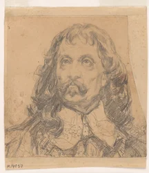 Portretstudie van het hoofd van Jan Kazimierz (waarschijnlijk een studie voor een schilderij).