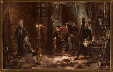 Twardowski roept de geest van Barbara op voor Sigismund August, schets