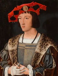 Portret van een man die een handschoen aantrekt