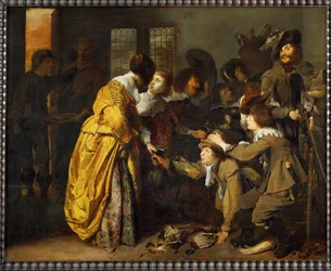 Terugkeer van de jacht (schilderij op eikenhout)