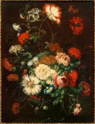 Bloemenstilleven in een glazen vaas