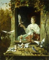 De vogels voeren