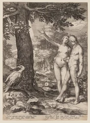 Adam en Eva voor de Boom der Kennis, uit Geschiedenis van de Eerste Ouders van de Mens