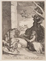 De profetie van Ahajah aan de vrouw van Jeroboam, uit Vier scènes uit het leven van de profeten, Jesaja, Ahajah en Elisa